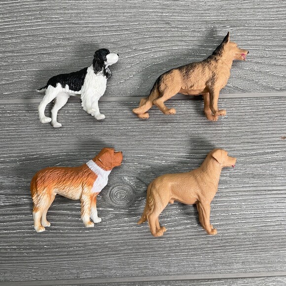 Vintage Dog Toy Figure German Shepherd Springer Spaniel Yellow Lab Saint Bernard - Picture 5 of 10